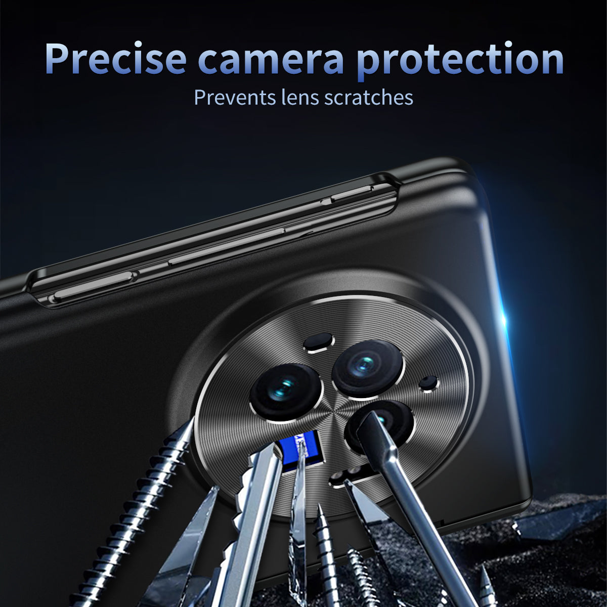 For vivo X Fold3 Case with Tempered Glass Screen Protector PU Leather Coated PC Phone Shell For vivo X Fold3 Case with Tempered Glass Screen Protector PU Leather Coated PC Phone Shell